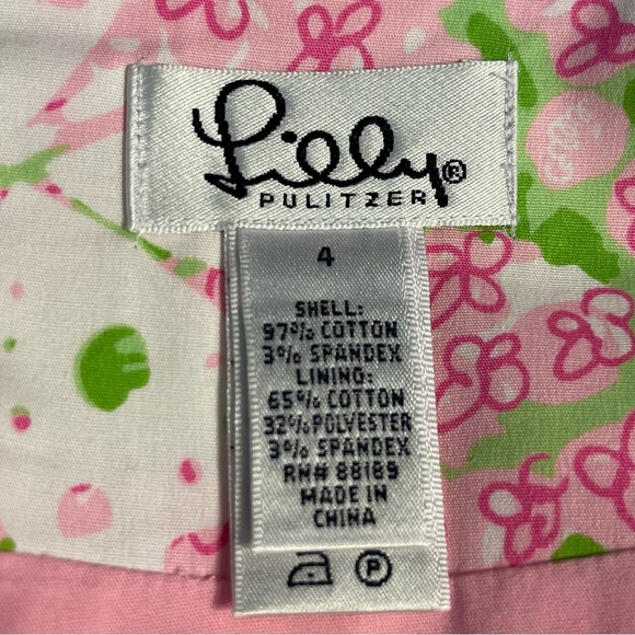 Lilly Pulitzer Sidra Skirt Palm Green Pink Gossip Butterfly Print Size 4 - Picture 5 of 5
